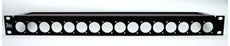Bild von proPANEL® D16 sw | 19" Panel 16x D-Serie mit M3-Gewinde, 1HE, schwarz matt eloxiert