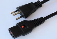 Bild von PWR2TC-L | 2m Power Apparatekabel T12/T113 (C13) TD 3x1mm² mit IEC-Lock, sz