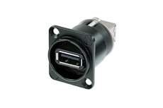 Bild von NAUSB-W-B | Feed through USB A zu USB B 2.0; D-Gehäuse Chrom sw