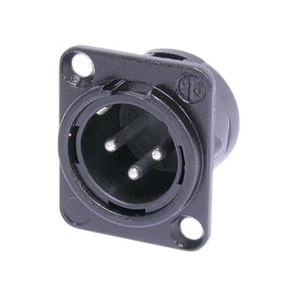 Bild von NC3MD-L-BAG-1 | Einbaustecker XLR 3pol. male, schwarzes Gehäuse, Silber Kontakte