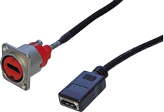 Bild von NAHDMI-W0.2FF | 0.2m HDMI Durchführung D-Serie auf HDMI Buchse, nickel