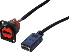 Bild von NAHDMI-W-B0.25FF | 0.25m HDMI 2.1 Durchführung D-Serie auf HDMI Buchse 8K, schwarz