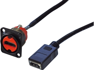 Bild von NAHDMI-W-B0.25FF | 0.25m HDMI 2.1 Durchführung D-Serie auf HDMI Buchse 8K, schwarz