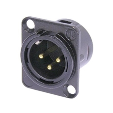 Bild von NC3MD-L-B-1 | Einbaustecker XLR 3pol. male, schwarzes Gehäuse, Gold Kontakte