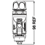 Bild von LP-24-J03PE-01-001 | LP-24 Power Kabelkupplung 3 pol Weibchen max. 500 V 25 A IP67