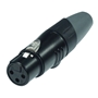 Bild von XL23FB | XLR female 3 PIN Black Housing  & Grey Boot Solder