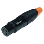 Bild von XL23FB-W | XLR female 3 PIN IP67 Black Housing  & Orange Boot Solder