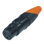 Bild von XL23FB-W | XLR female 3 PIN IP67 Black Housing  & Orange Boot Solder