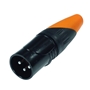 Bild von XL23MB-W | XLR male 3 PIN IP67 Black Housing  & Orange Boot Solder