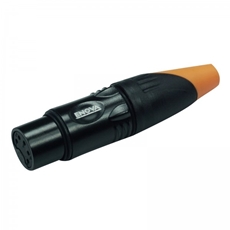 Bild von XL25FB-W | XLR female 5 PIN IP67 Black Housing  & Orange Boot Solder