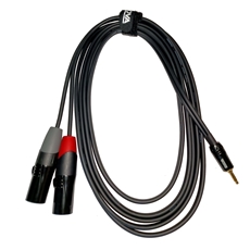 Bild von EC-A3-PSMXLM-1 | 1m Jack 3.5mm 3 pol - 2x XLR male 3 pol Adapterkabel schwarz & rot Stereokabel