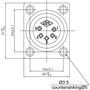 Bild von XL15FB-W | XLR female Chassis 5 PIN IP67 Black Solder