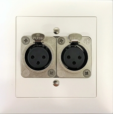 Bild von proDT® 2XI UP ws | Unterputzanschluss mit 2x XLR Input female auf Dante, EDIZIOdue, weiss